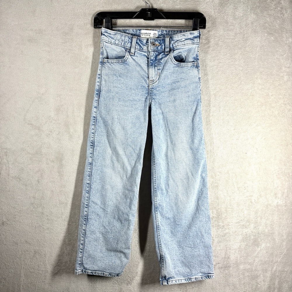 Abercrombie Kids Wide Leg Hight Rise Jeans Girls Size 9/10 Regular Adjustable